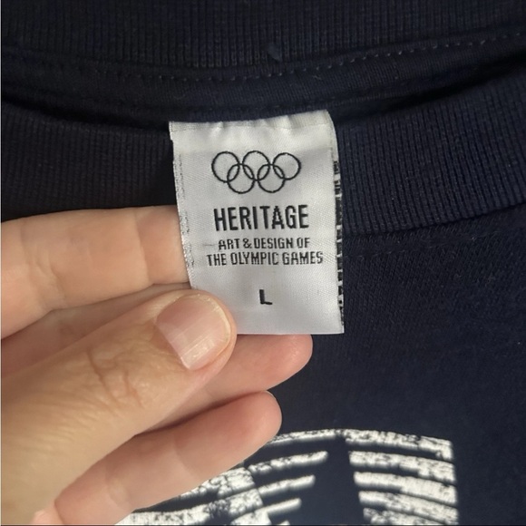Heritage Olympic Sweatshirt Blue L LA 84 Reproduction Sweater Summer Winter - Picture 3 of 5